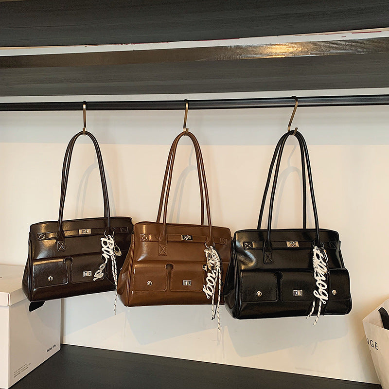 Capacity Female Retro Easy Matching Tide Fashion Shoulder Bags