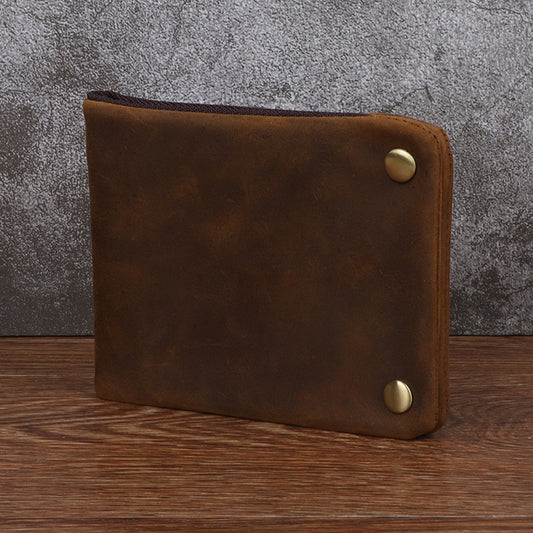 Men's Horizontal Short Inside Outside First Layer Men's Wallets