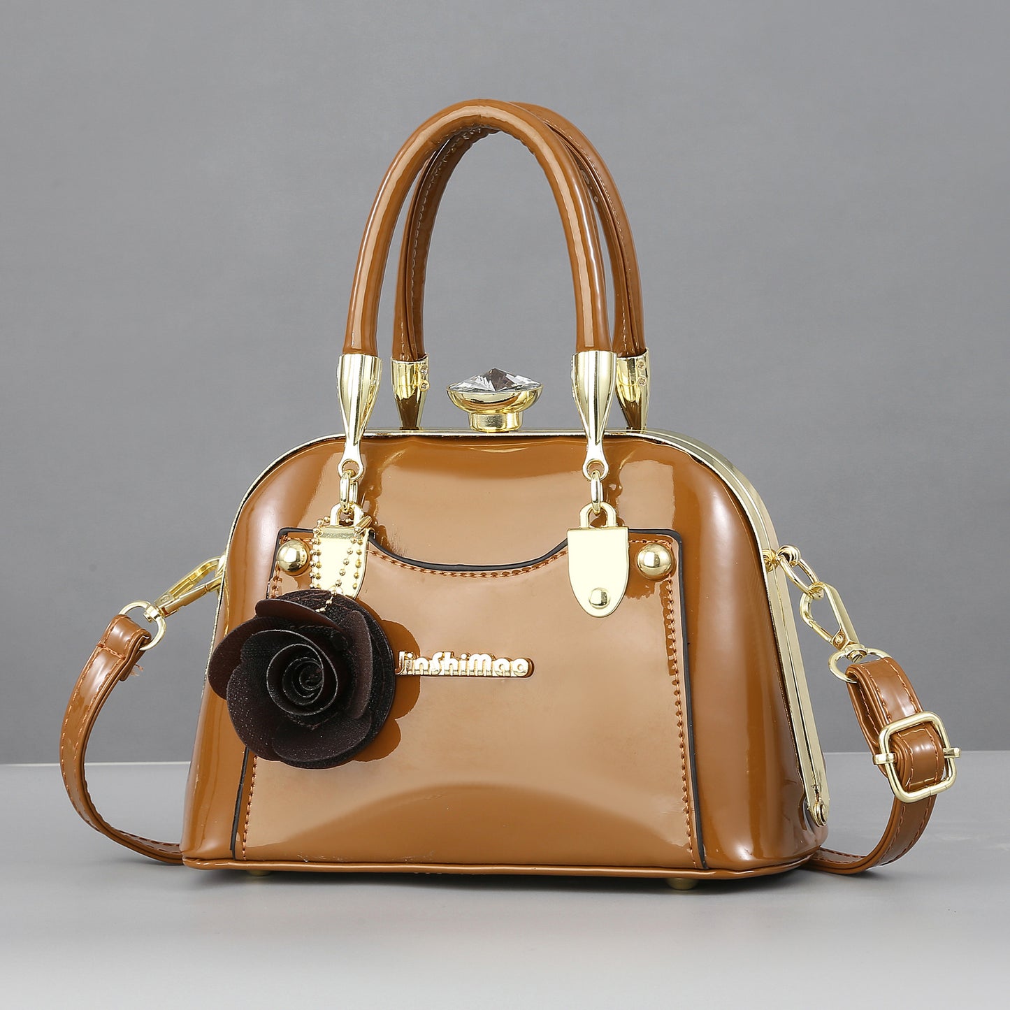 Textured Bright Leather Fashion Shell Dinner Handbags