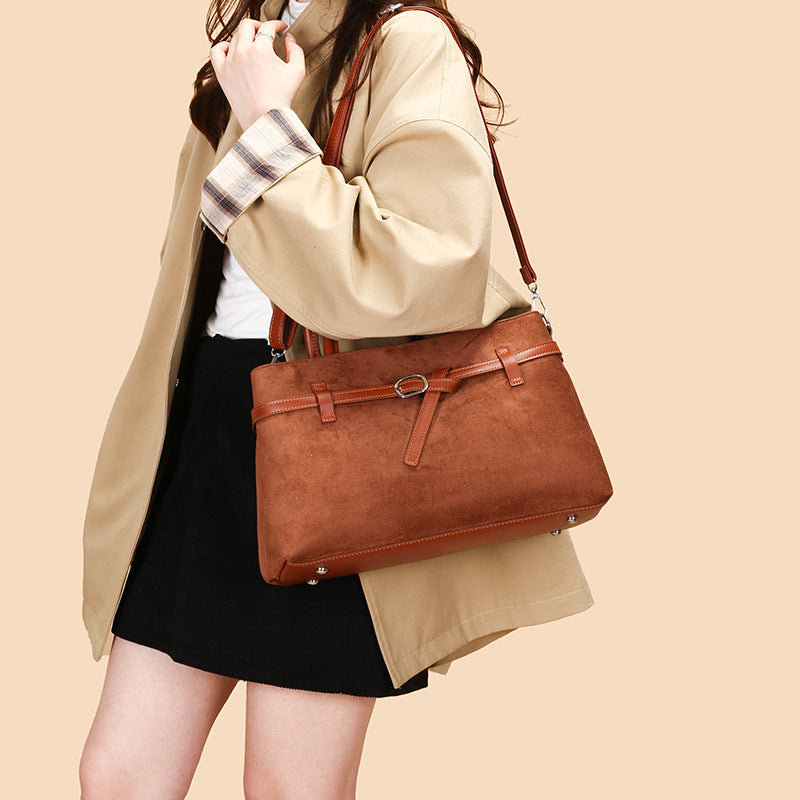 Women's Fashion Frosted Vintage Versatile Large Capacity Shoulder Bags