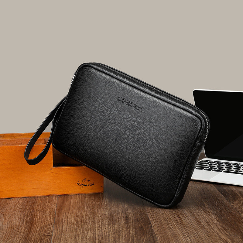 Men's Clutch Leather Large Capacity Soft Cowhide Men's Handbags