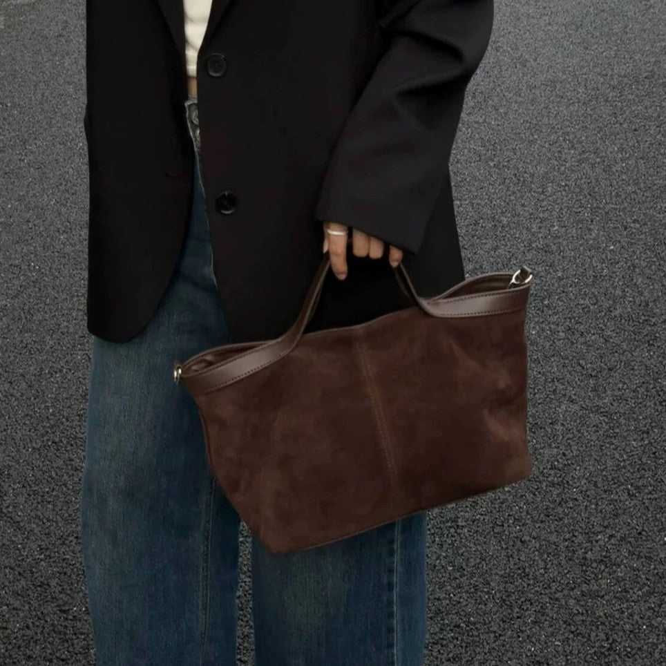 Women's Niche Frosted Cowhide Idle Style Retro Handbags