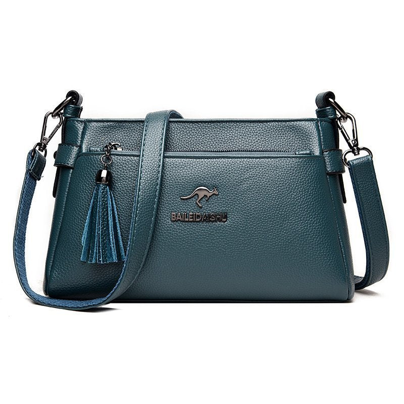 Women's Genuine Leather Tassel Trendy Korean Style Shoulder Bags