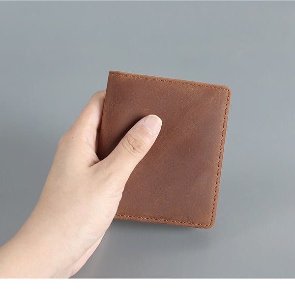 Women's & Men's & Cowhide Vintage Crazy Horse Leather Men's Wallets