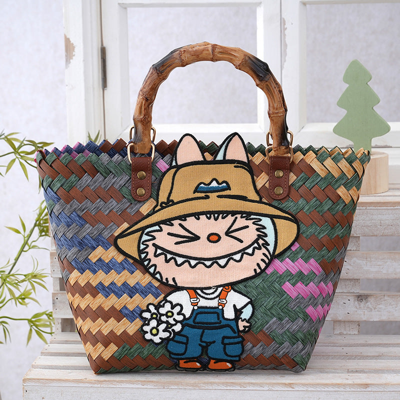 Women's Curtain Cloth Large Capacity Woven Gift Bags