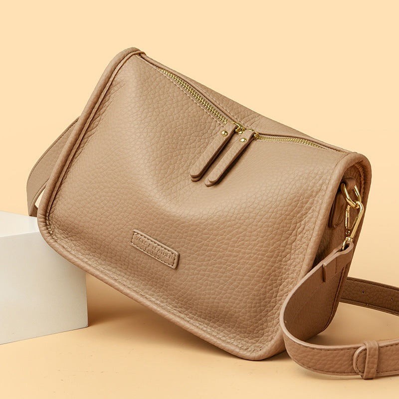 Women's Large Capacity Fashionable Simple Textured Korean Shoulder Bags