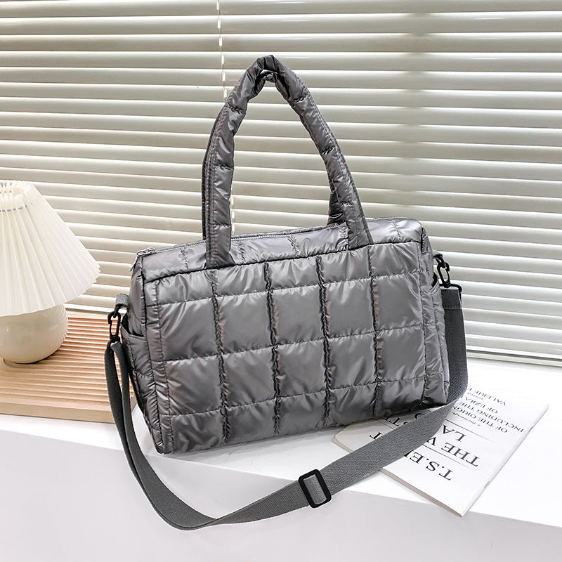Korean Down Fashion Rhombus Winter Cotton Women's Shoulder Bag