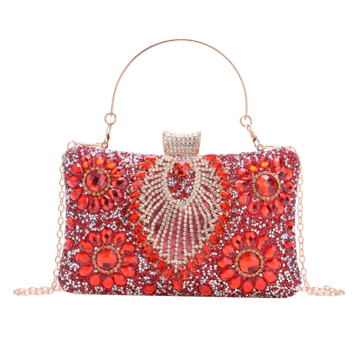 Women's Diamond Black Gem Pearl Rhinestone Cheongsam Handbags