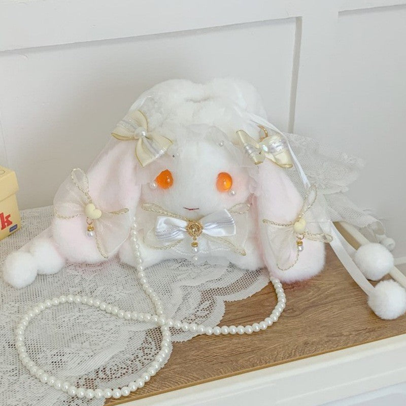 Series Doll Rabbit Pattern Handmade Bow Women's Messenger Bag