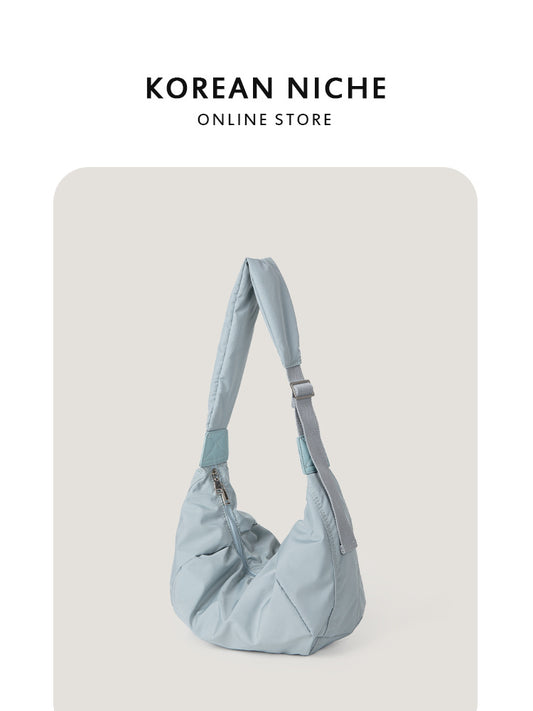 Capacity Nylon Cloth Texture Solid Color Shoulder Bags