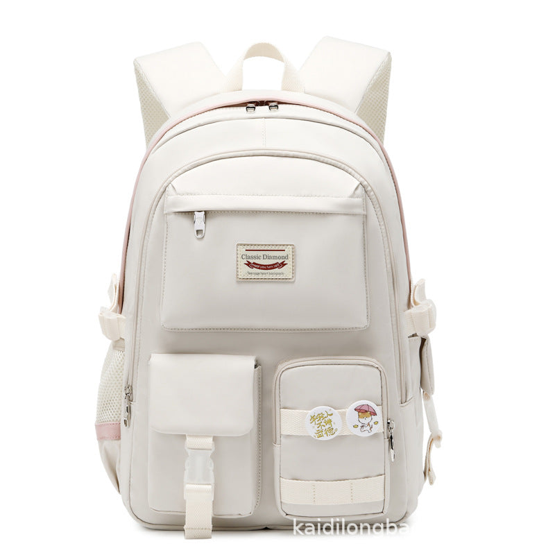 Diamond Female Junior High Large Capacity Backpacks