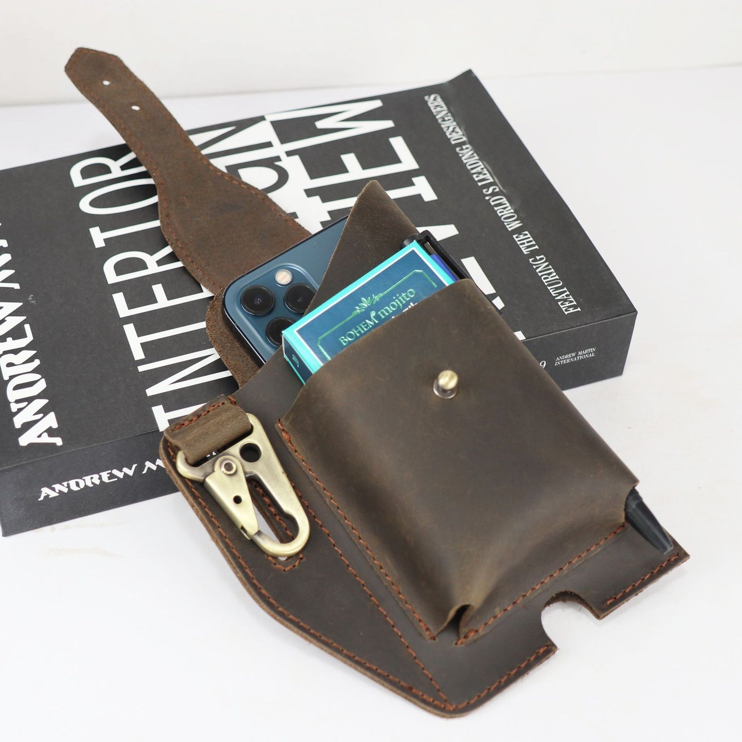 Men's Horse Leather Large Capacity Construction Site Men's Waist Packs