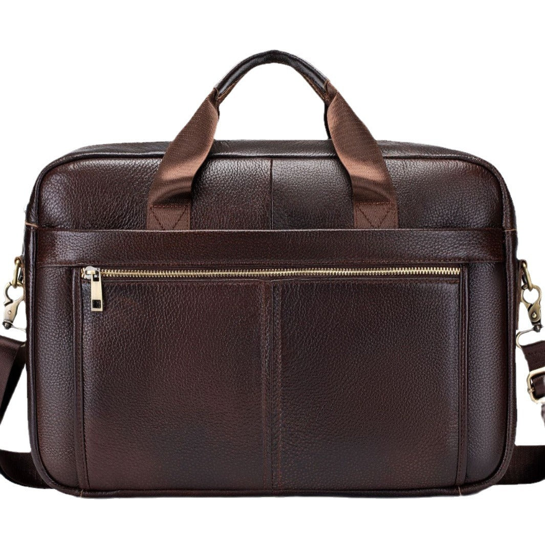 Men's Business Computer Top Layer Leather Bags