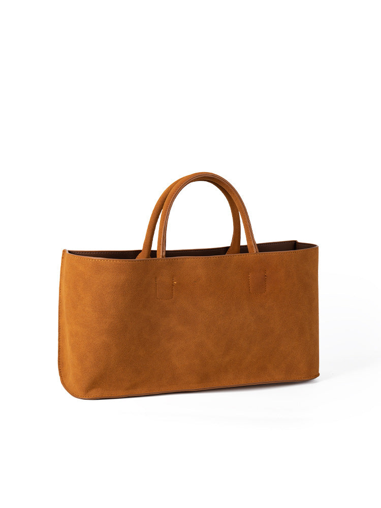 Women's Korean Niche Minimalist Suede Large Capacity Tote Bags