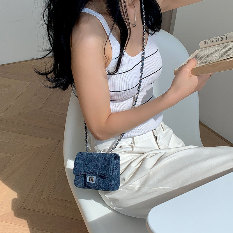 Women's High-grade Denim Chain Minority Fashion Mini Style Crossbody Bags