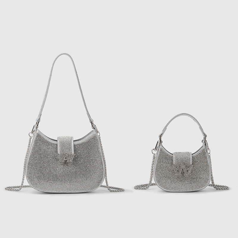 Women's Durable Popular Chain Rhinestone Underarm Armpit Bags