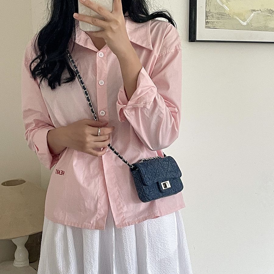 Women's Flip Chain Diamond Pattern Advanced Embroidery Thread Crossbody Bags