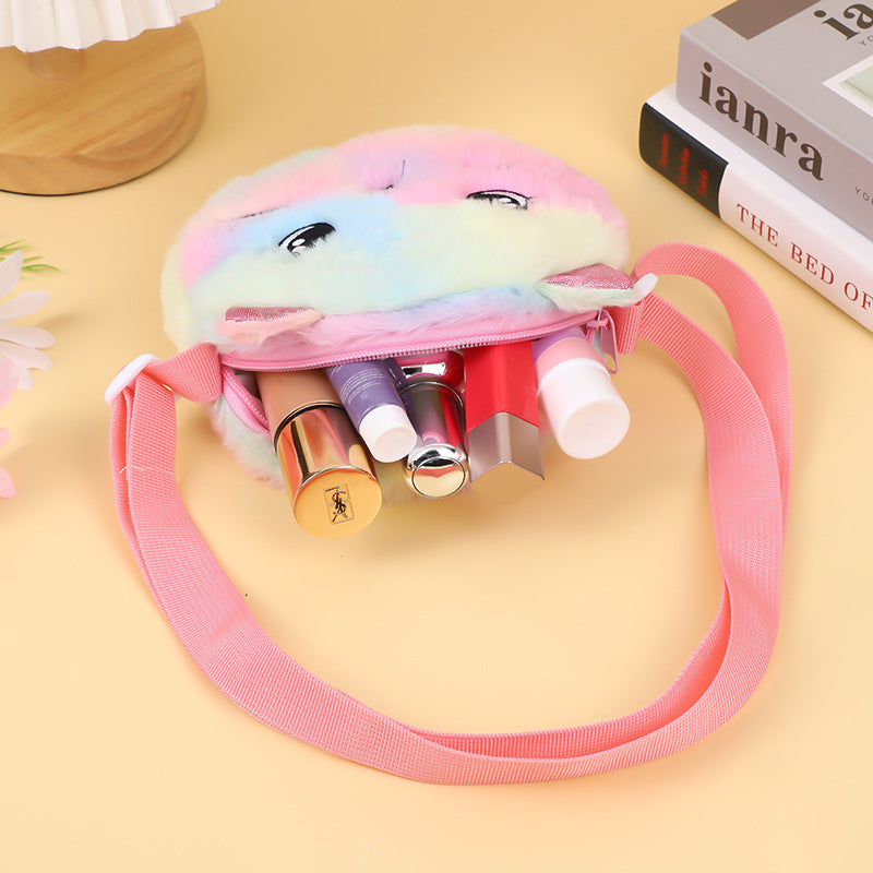 Women's & Men's Korean Cartoon Cute Plush Cat Storage Women's Messenger Bag