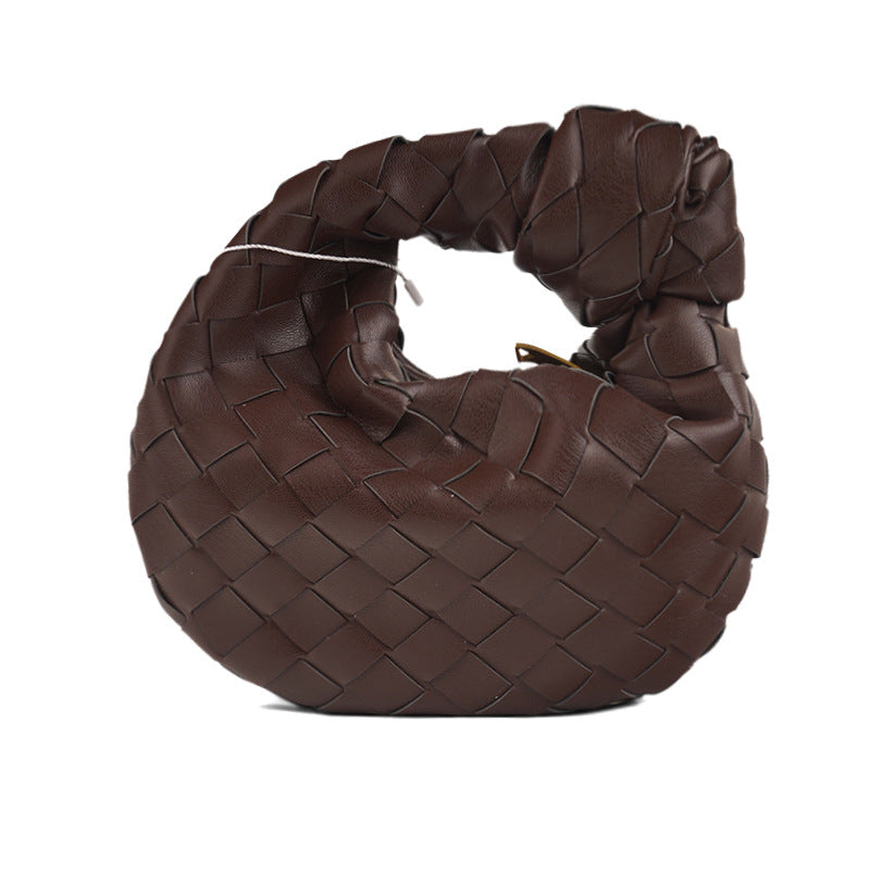 Mini Woven Handmade Croissant Gold Hardware Handbags
