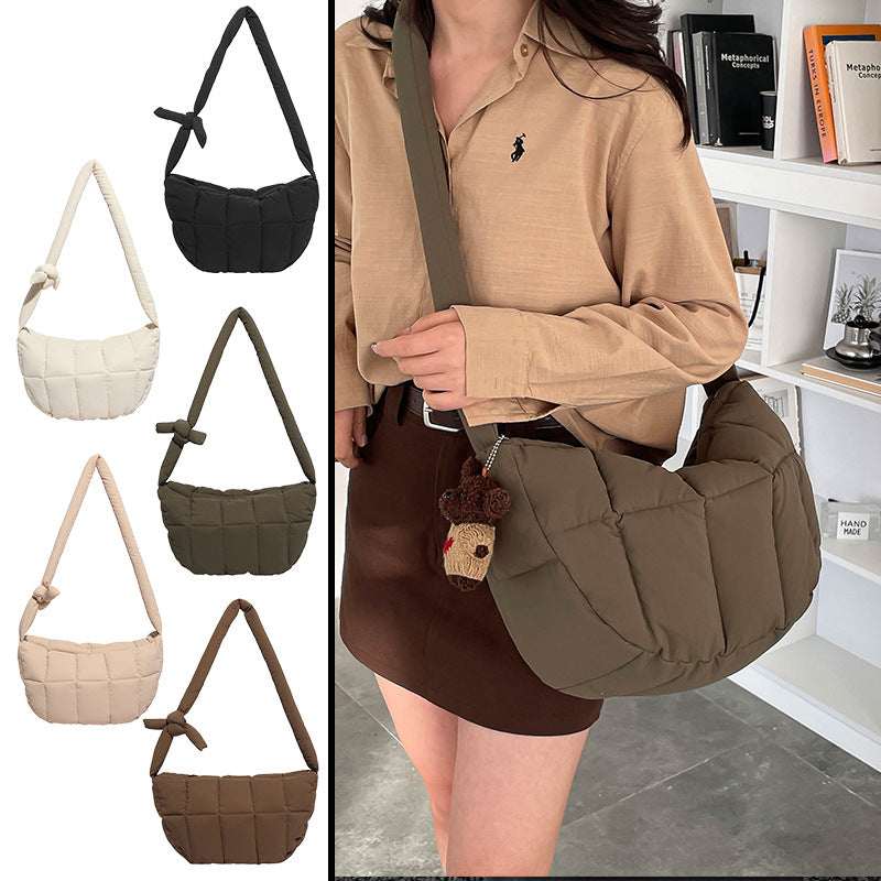 Women's Trendy Versatile Lattice Embroidery Cotton Jacket Loose Women's Shoulder Bag