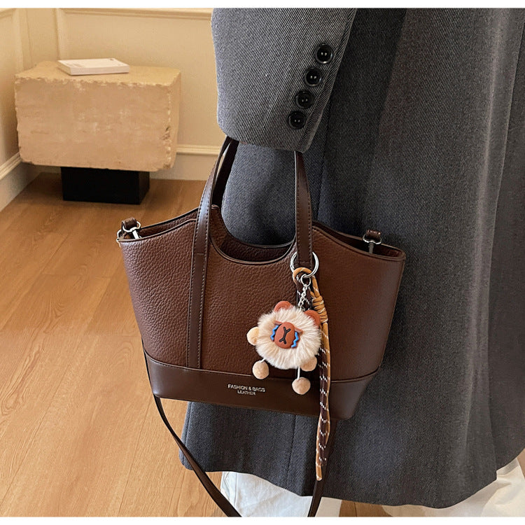 Women's Hand Holding Large Capacity Korean Style Soft Leather Women's Shoulder Bag