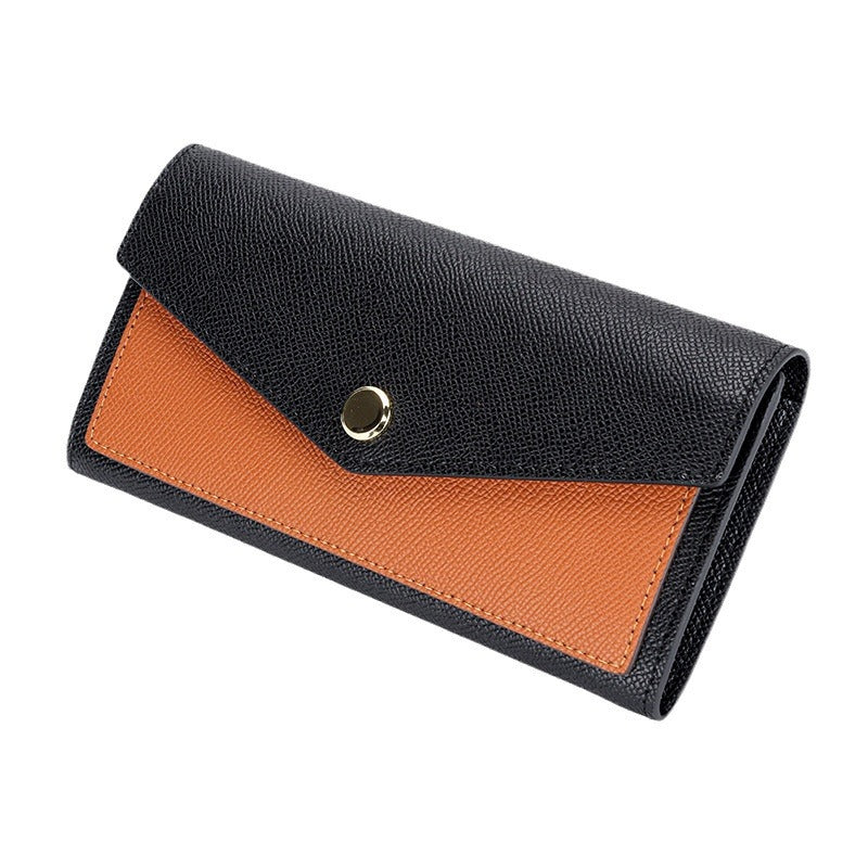 Women's Fashion Long Design Contrast Color Minimalist Clutch Large Handbags