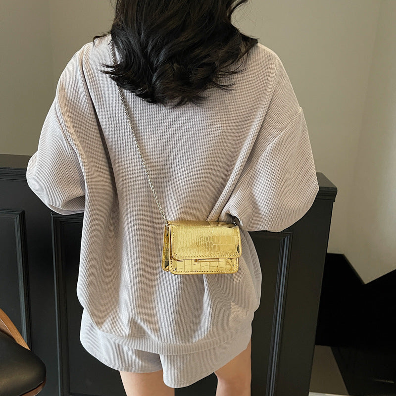 Western Style Design Popular Glossy Summer Fashion Simple Chain Women's Shoulder Bag