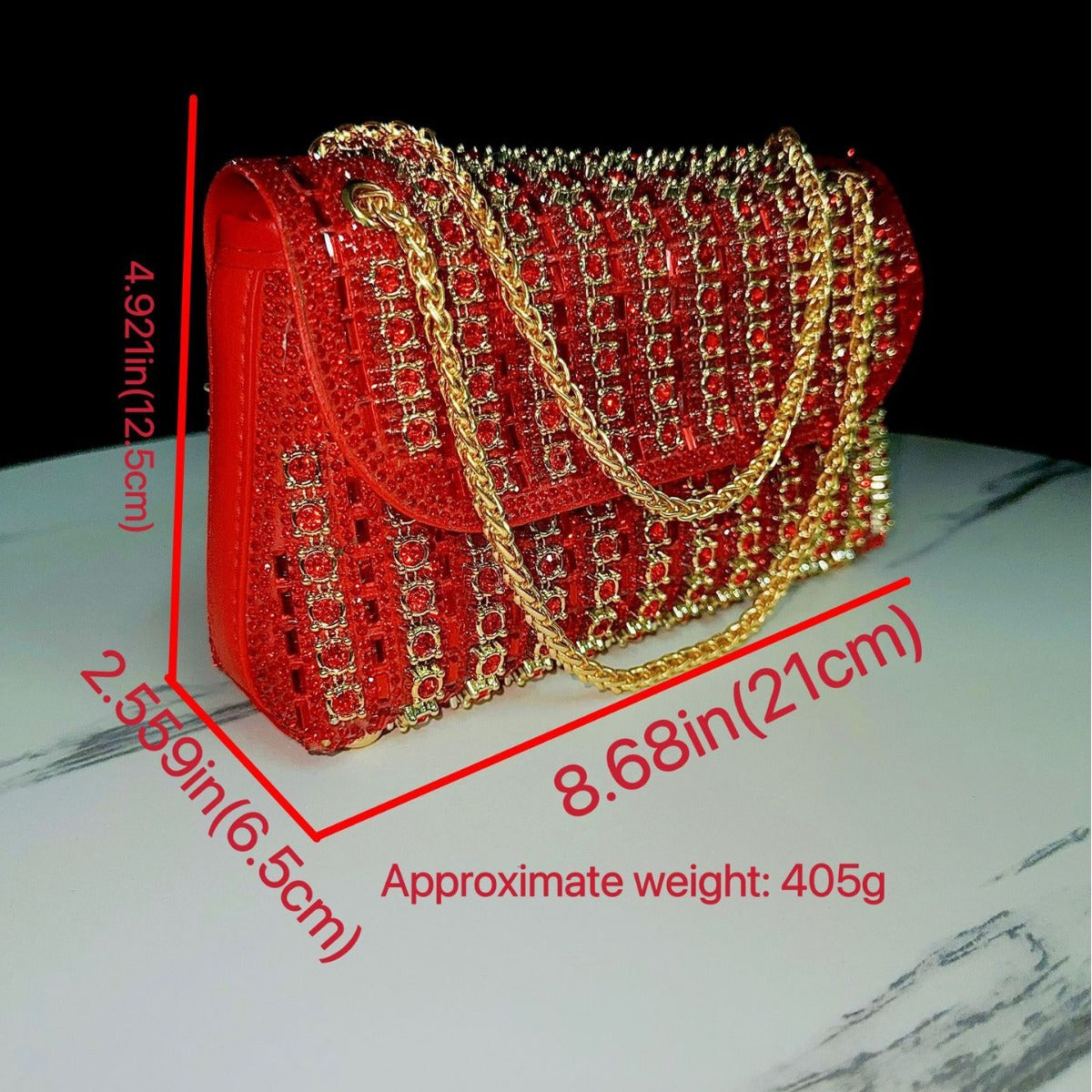 Women's Dress Rhinestone Clutch Chain Dinner Handbags