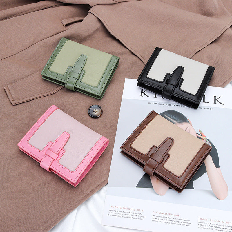 Women's Design Short Leather High High-quality Folded Ladies Wallets