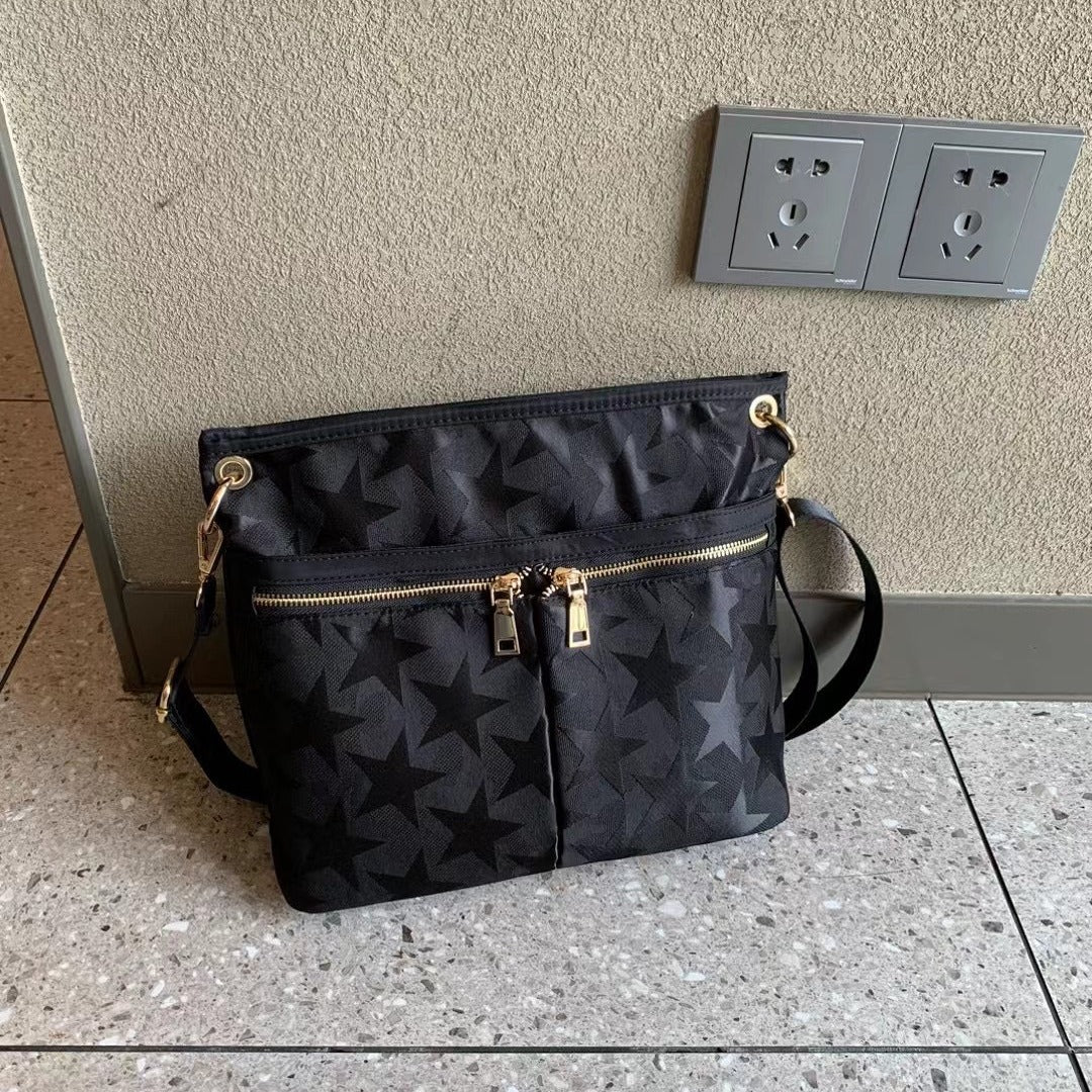 Women's High Texture Waterproof Nylon Cloth Punching Crossbody Bags