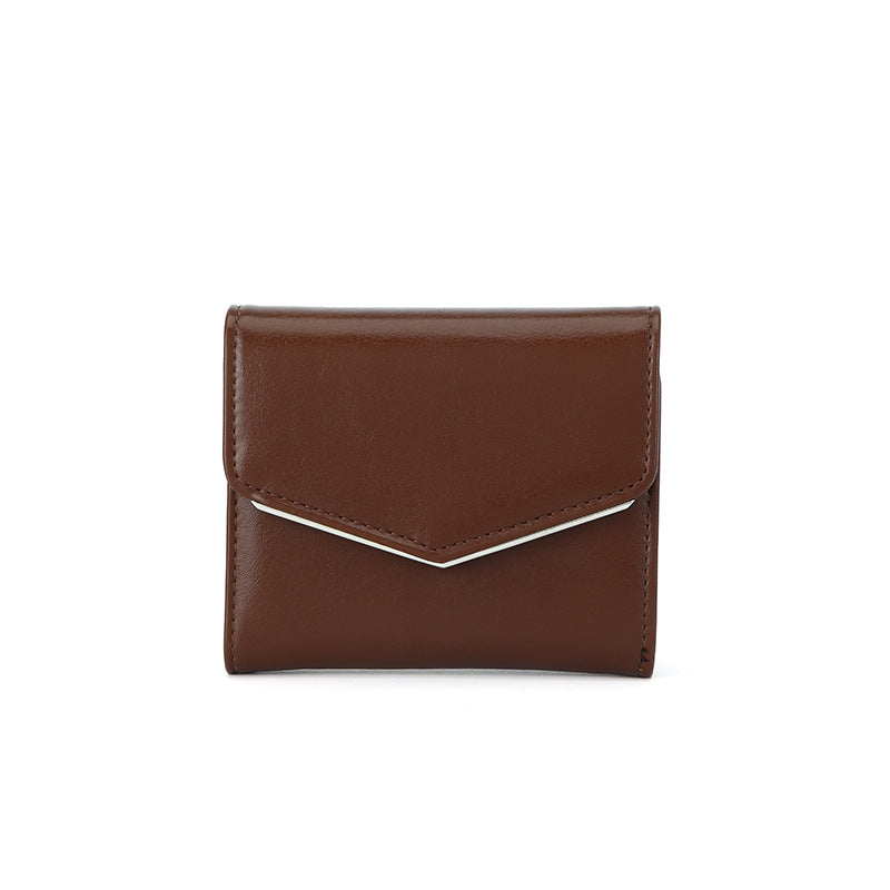 Women's Simple Fresh Clutch Leather Short Exquisite Ladies Wallet