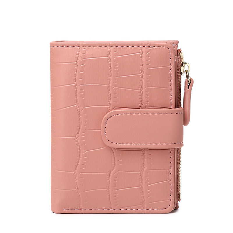 Fresh Crocodile Pattern Korean Short Folding Purses