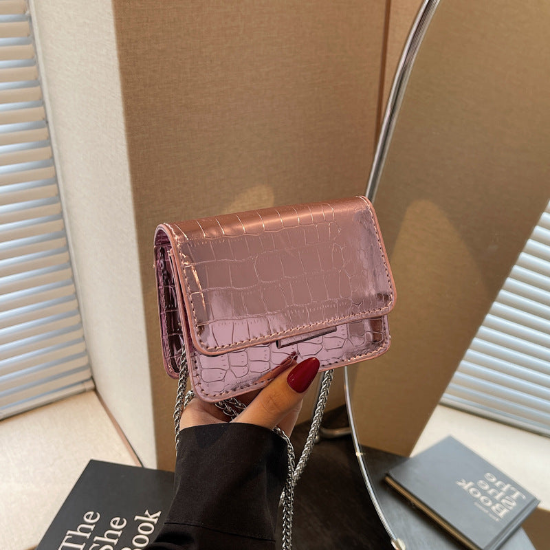 Western Style Design Popular Glossy Summer Fashion Simple Chain Women's Shoulder Bag