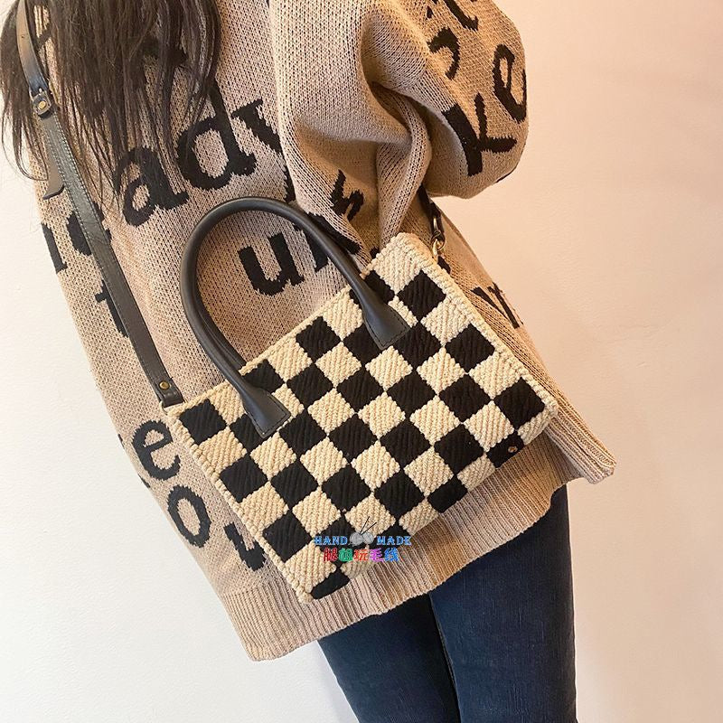 Computer Handmade Woven Material Kit Mesh Women's Handbag