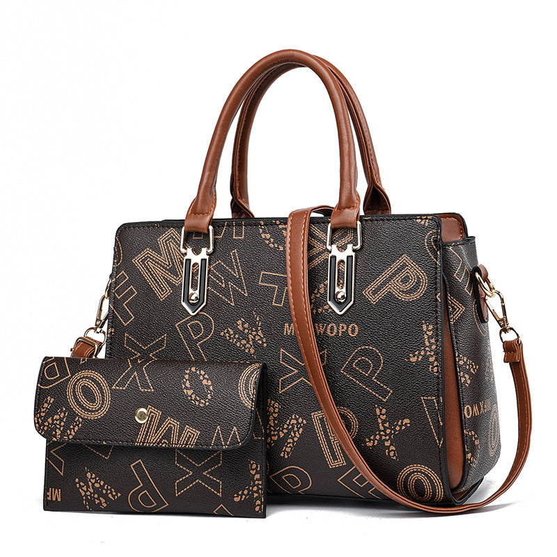 Women's Fashionable Printed Mother Portable Large Capacity Handbags