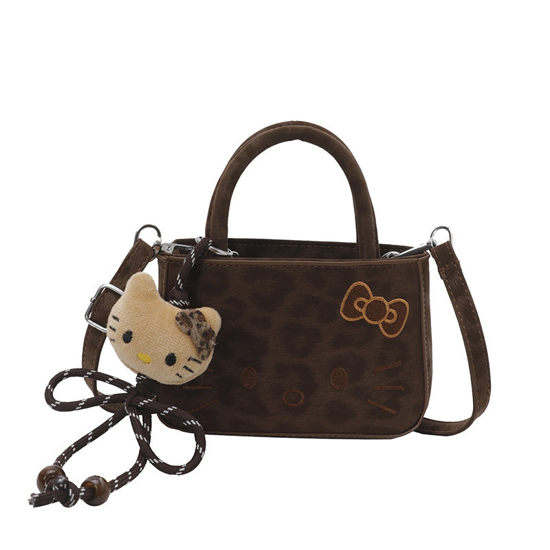 Women's Stylish Cute Cat Bow Embroidered Vintage Handbags