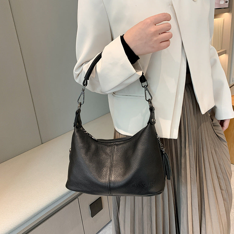 Women's Korean Style Tassel Mother Genuine Leather Handbags