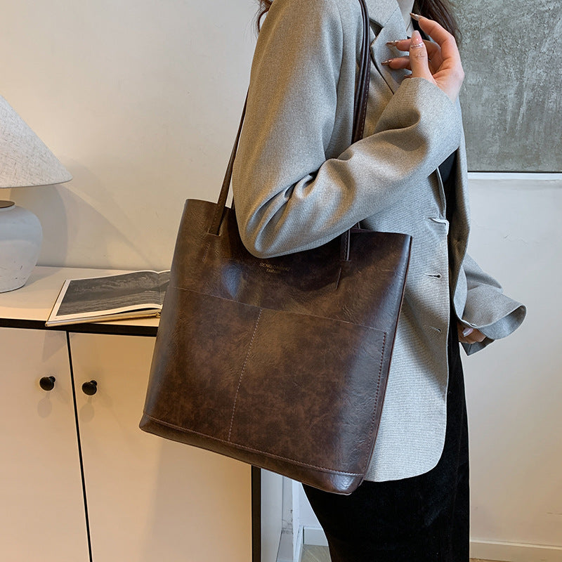 Solid Color Popular Two-piece Set Large Bags