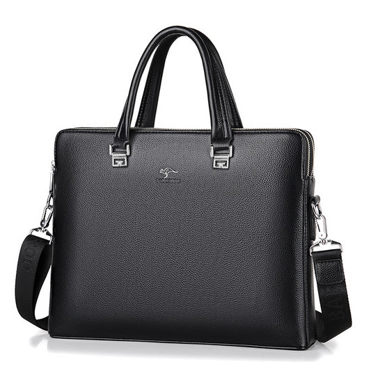 Classic Men's Fashion Soft Trendy Business Men's Handbags