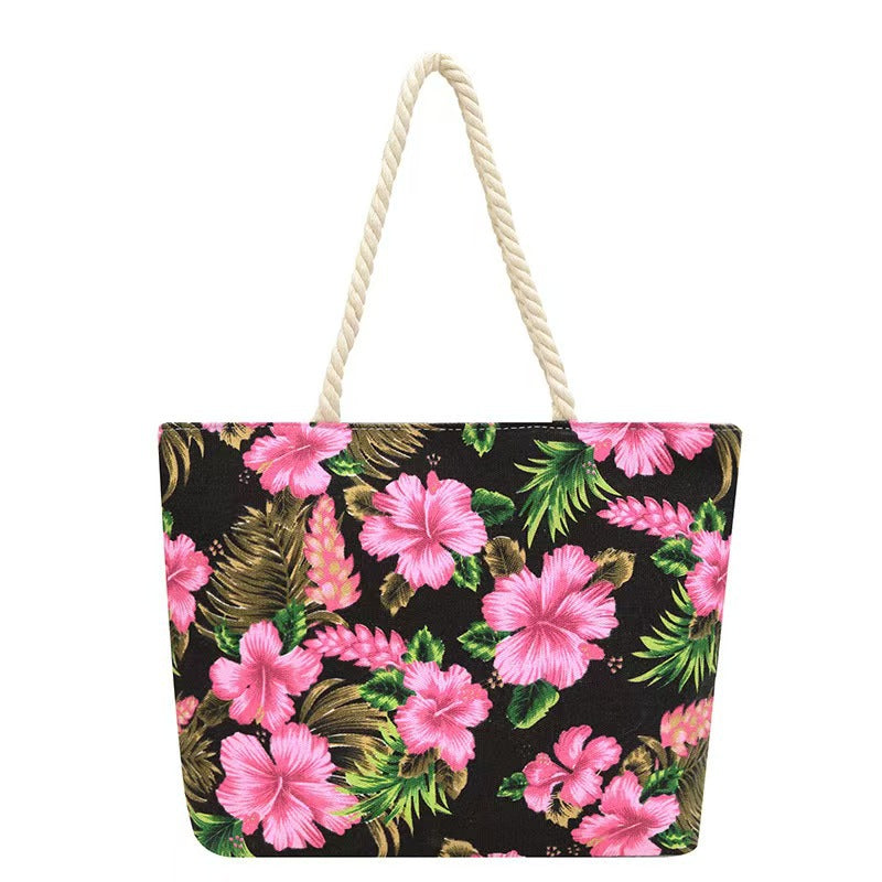 Women's Pattern Canvas Floral Cloth Ethnic Style Large Women's Shoulder Bag