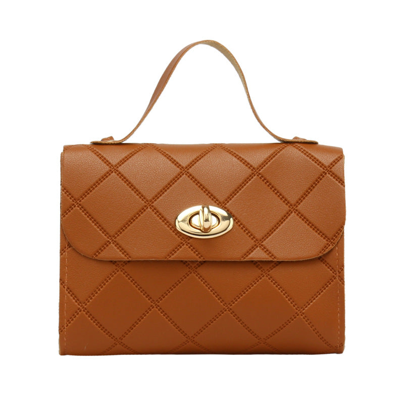 Rhombus Striped Korean Style Fashion Trendy Small Square Bags