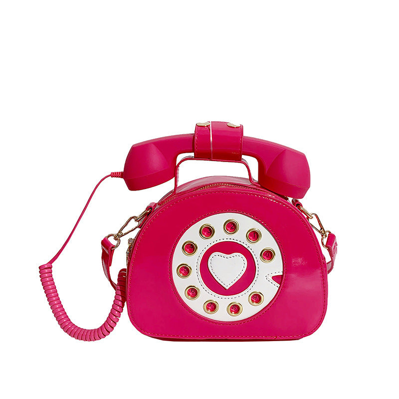 Colorful Personalized Creative Telephone Funny Patent Handbags