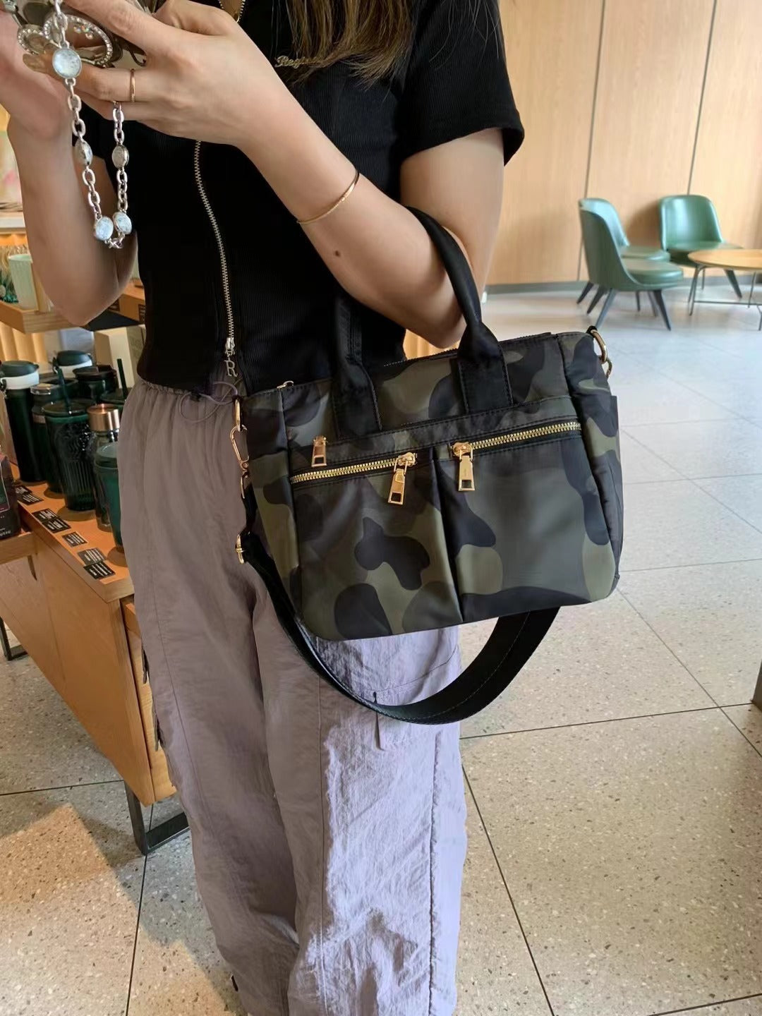 Waterproof Lightweight Nylon Cloth Versatile Simple Crossbody Bags