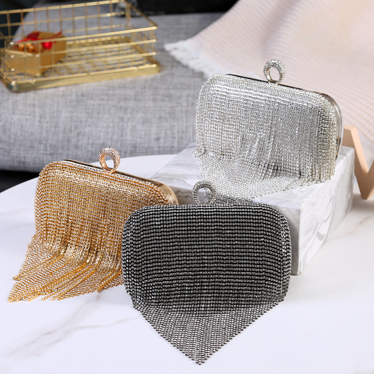 Rhinestone Dress Banquet Clutch Diamond Elegant Evening Bags