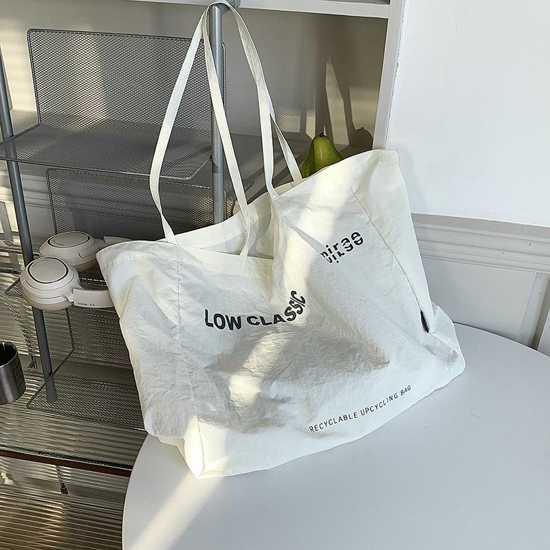 Live Streaming Large Capacity Canvas Korean Style Portable Commuter Shopping Women's Shoulder Bag
