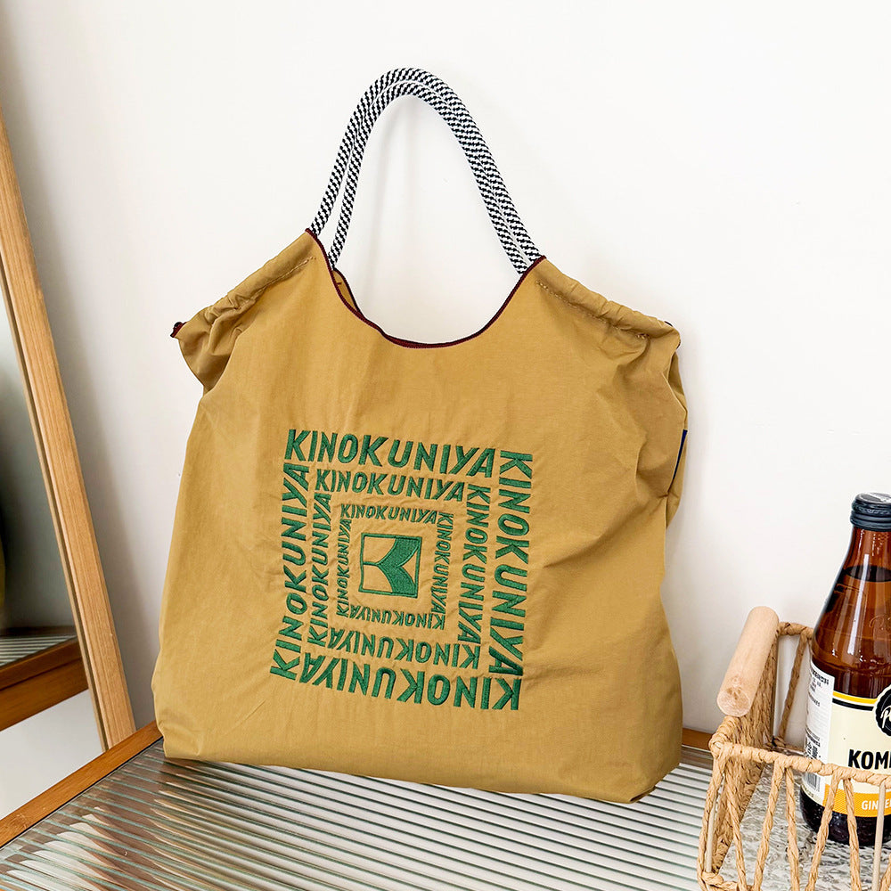 Environmental Protection Waterproof Nylon Embroidery Fashion Large Bags