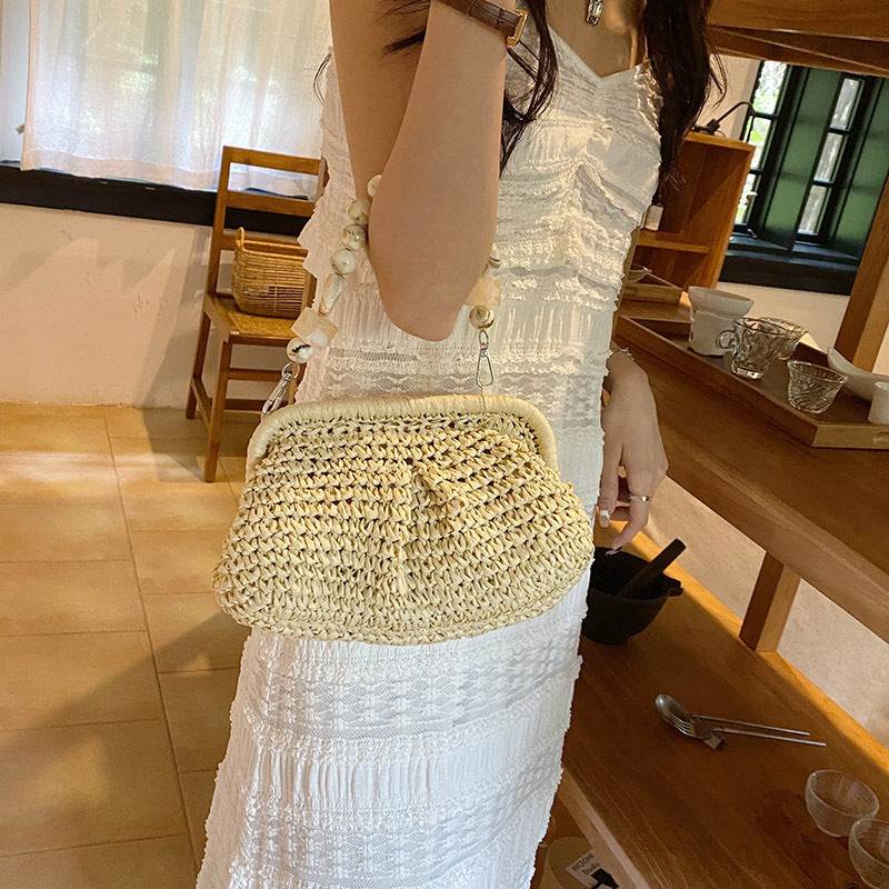 Fashion Summer Woven Shell Vacation Beach Shoulder Bags