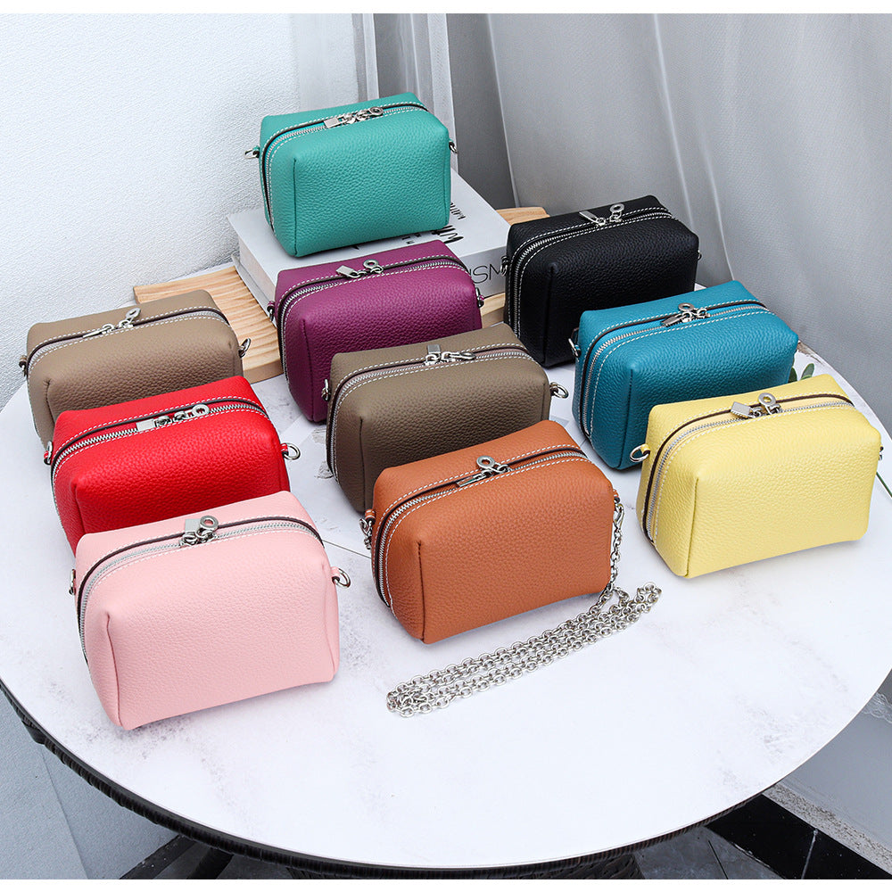 Women's Genuine Leather Chain Fashion Large Capacity First Women's Messenger Bag
