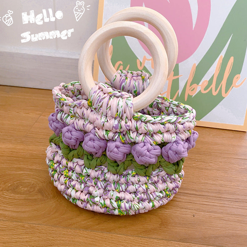 Tulip Hand-woven Homemade Material Finished Gift Handbags
