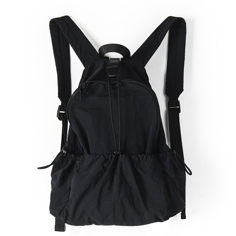 Design Drawstring Ruffle Lightweight Nylon Leisure Backpacks